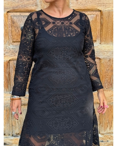 Vestido encaje evasé