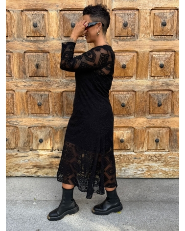 Vestido encaje evasé