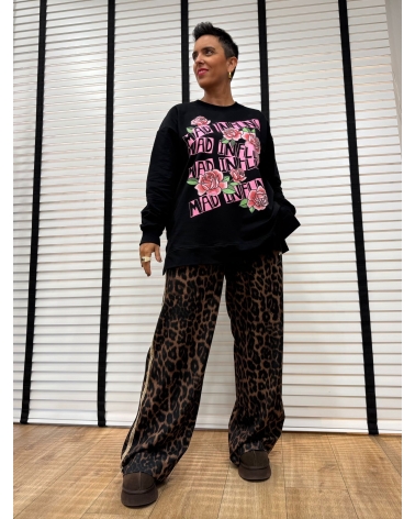 Sudadera Rosas Negra