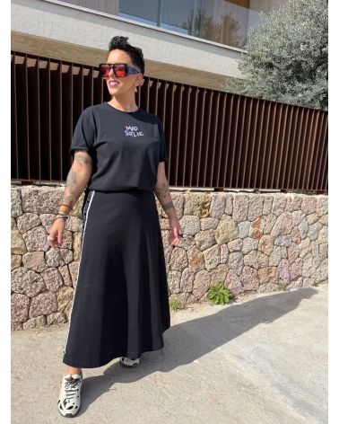 Falda mad cinta plata