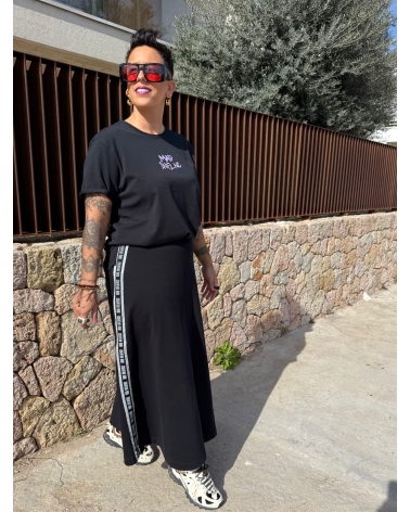 Falda mad cinta plata